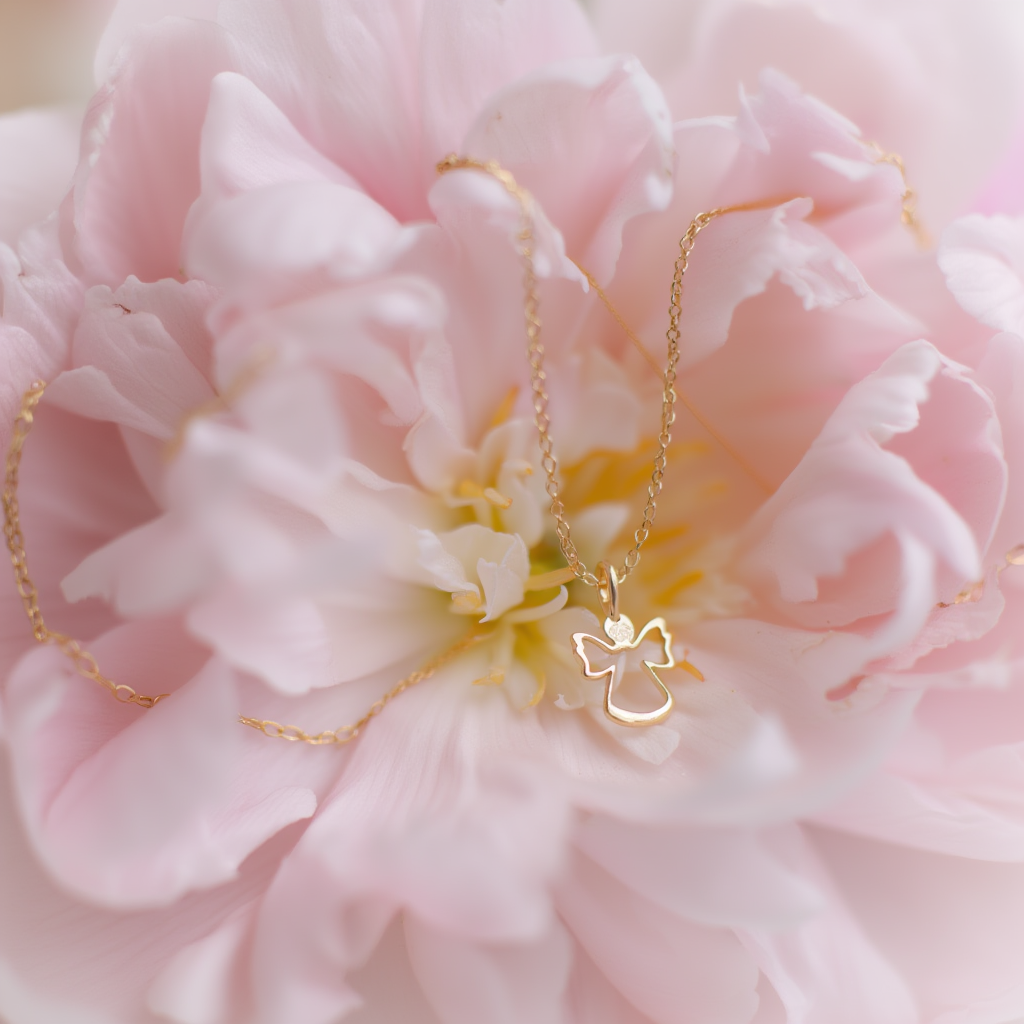 Fio em Ouro de 19kl com Anjo da Guarda Zircónia