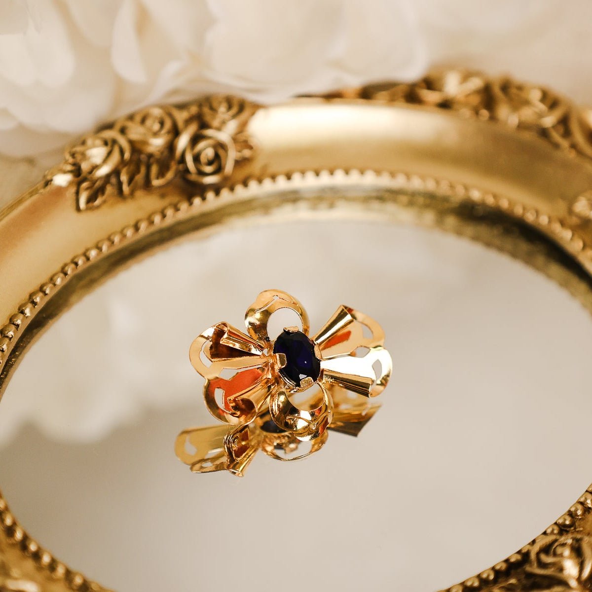 Alfinete em Ouro 19kl com Safira - Loja do Ouro