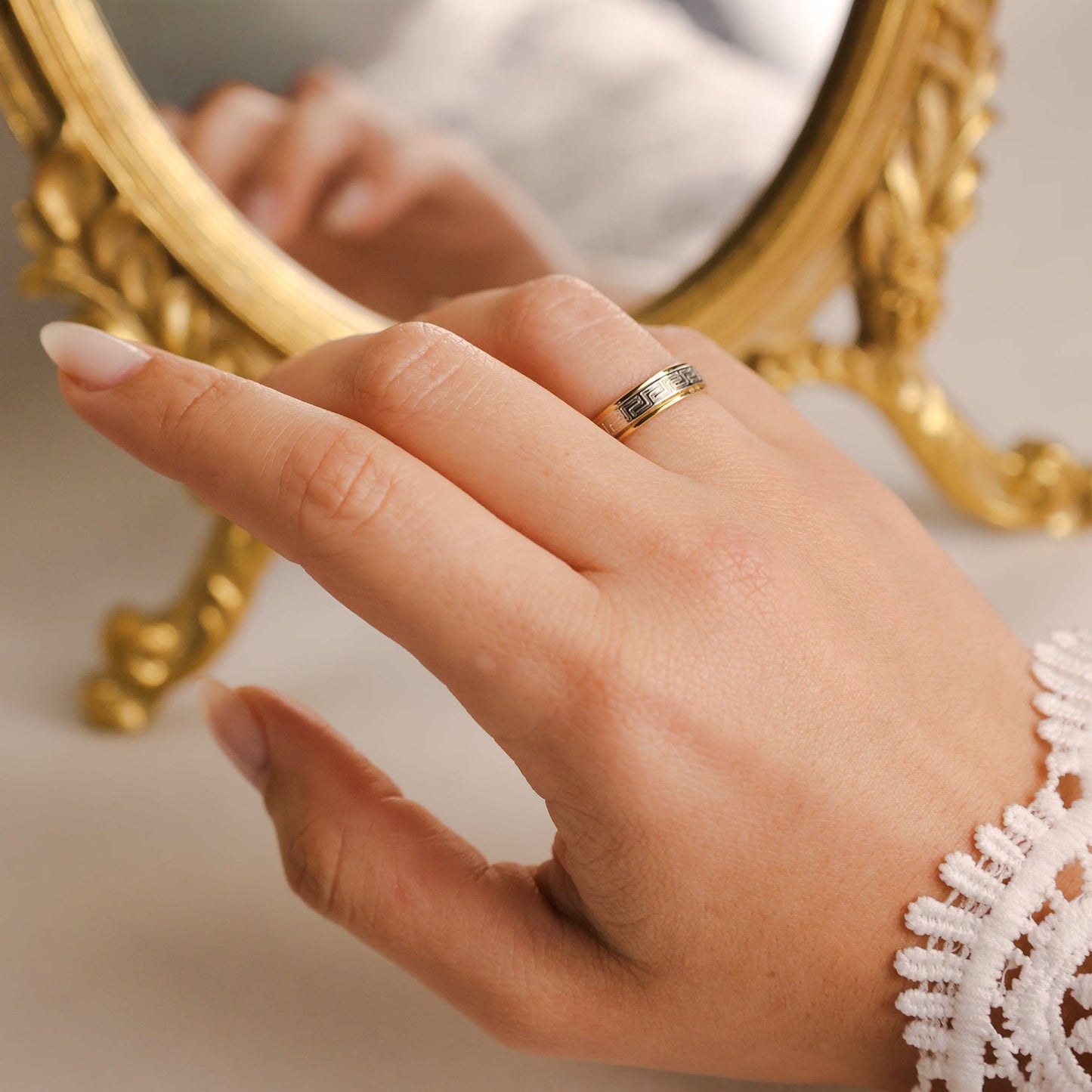 Aliança Bicolores em Ouro 19kl - Loja do Ouro