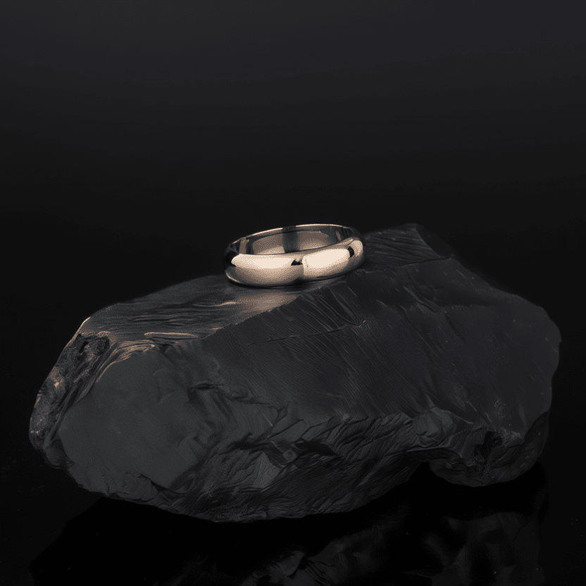 Aliança Meia Cana Amendoada em Ouro 19kl - 5mm - Loja do Ouro