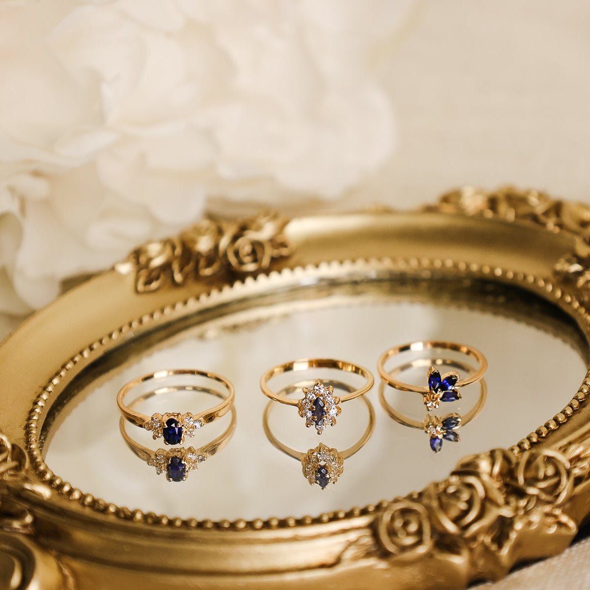 Anel Chuveiro com Cianita Azul e Zircónias (T14) - Loja do Ouro