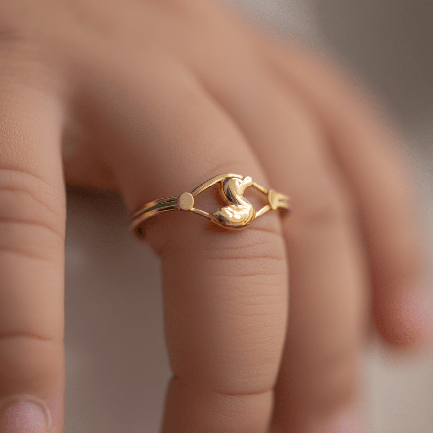 Anel de Criança em Ouro 19kl com Pato - Loja do Ouro