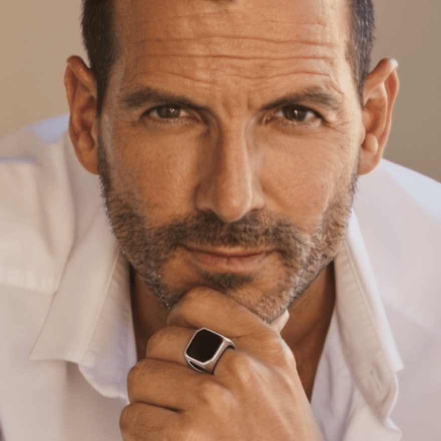 Anel de Homem Be Wild em Aço com Esmalte Preto - Loja do Ouro