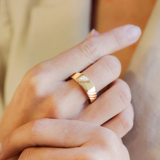 Anel de Homem em Ouro 19kl com Zirconias (T26) - Loja do Ouro