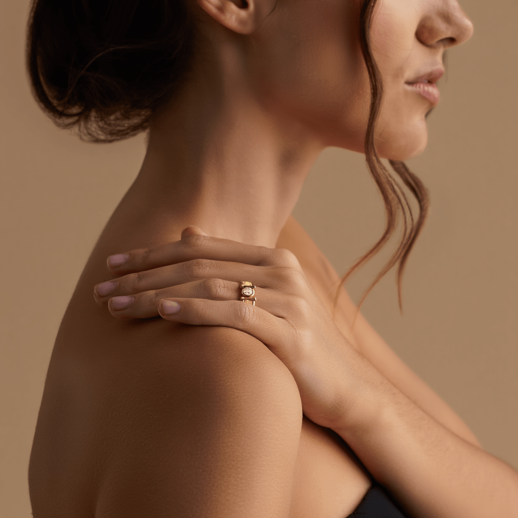 Anel em Ouro 19kl com Diamantes (T13) - Loja do Ouro