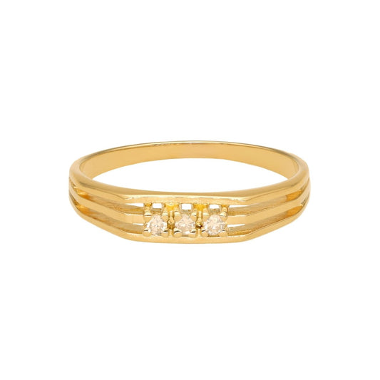 Anel em Ouro 19kl com Diamantes (T15) - Loja do Ouro