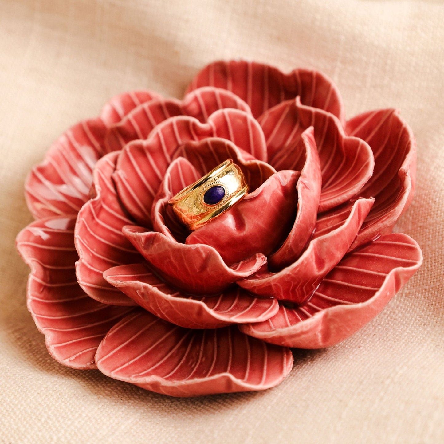 Anel em Ouro 19kl com Lápis - Lazuli (T12) - Loja do Ouro