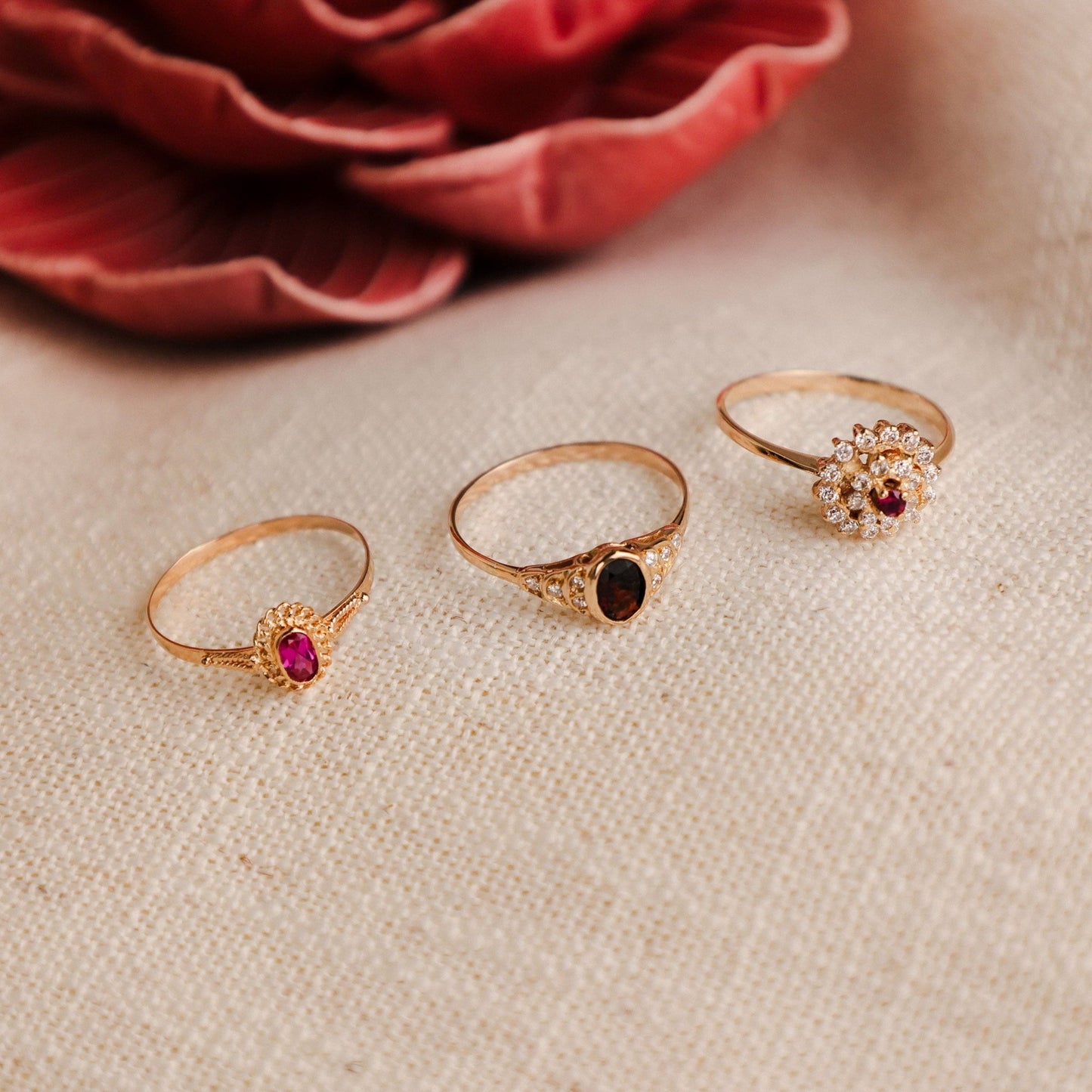 Anel em Ouro 19kl com Rubi (T15) - Loja do Ouro