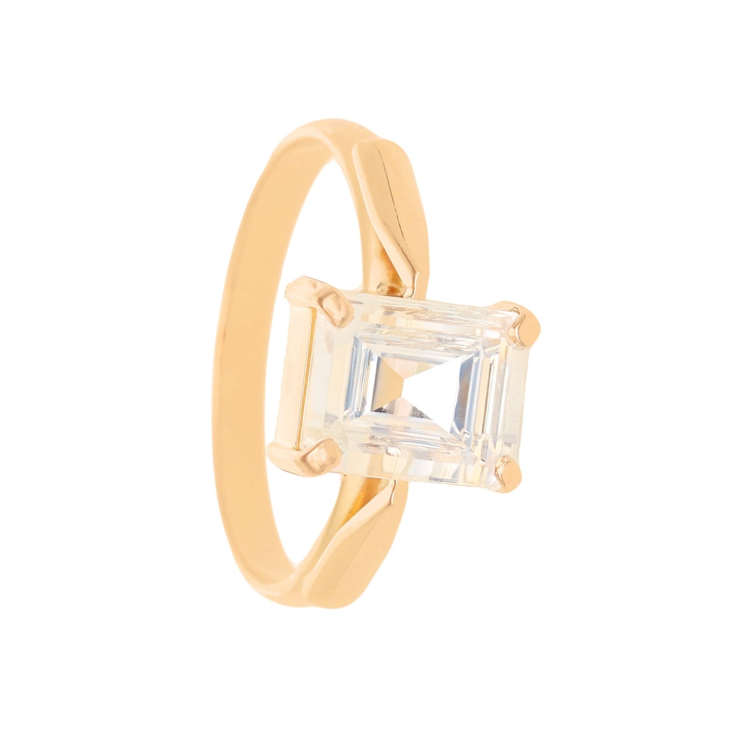 Anel em Ouro 19kl com Zircão ao Centro (T23) - Loja do Ouro