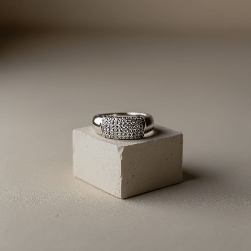 Anel em Prata com Pavê de Zircónias - Loja do Ouro