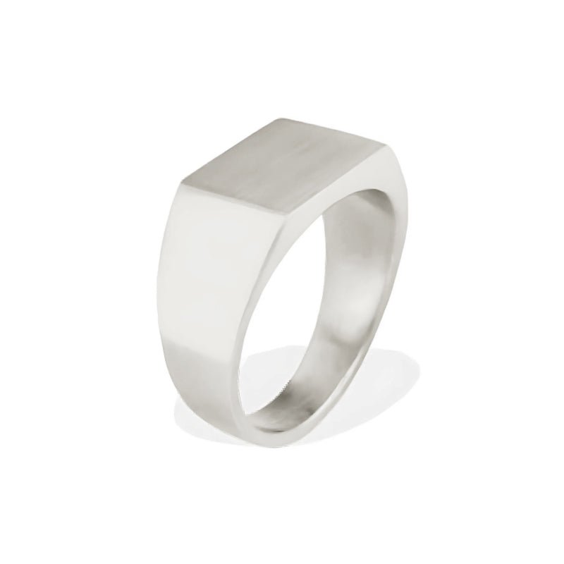 Anel Mesa Retangular em Aço - Loja do Ouro