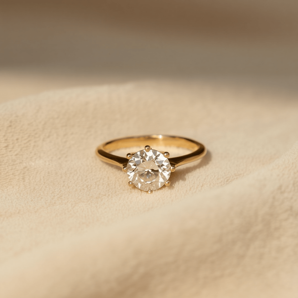 Anel Solitário em Ouro 19kl com Zircão (T15) - Loja do Ouro