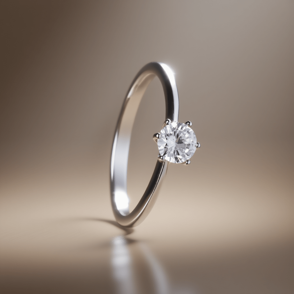 Anel Solitário em Prata com Zircónia - Loja do Ouro