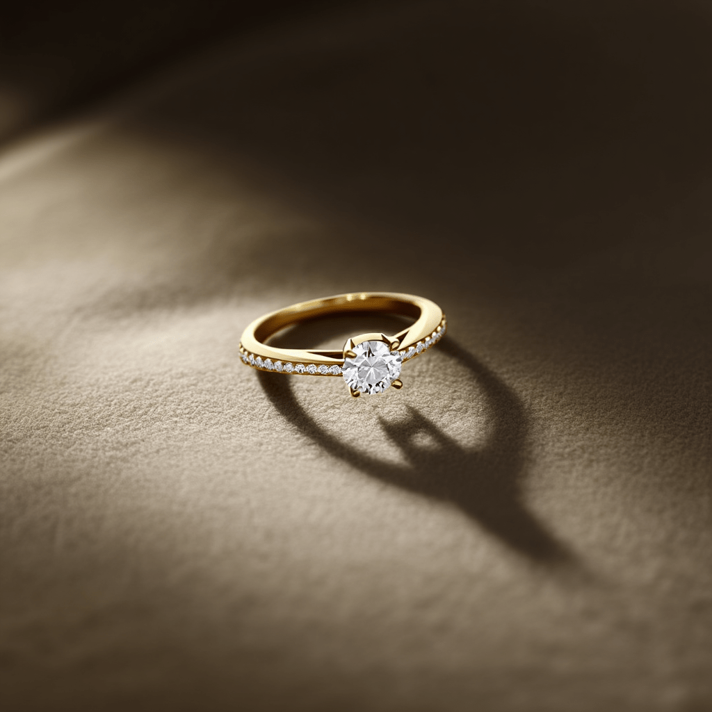 Anel Solitário Lady Sarah em Ouro 19kl com Zircónias - Loja do Ouro