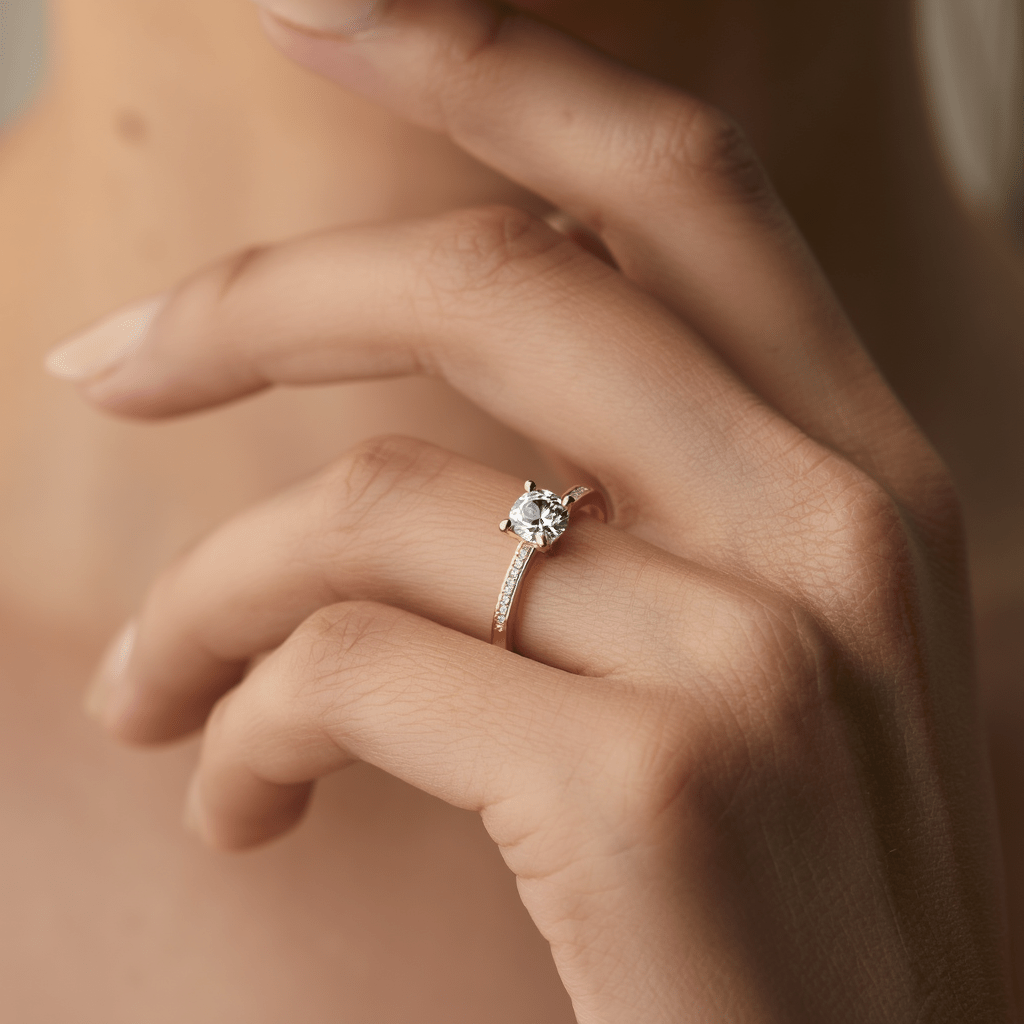 Anel Solitário Lady Sarah em Ouro 19kl com Zircónias - Loja do Ouro