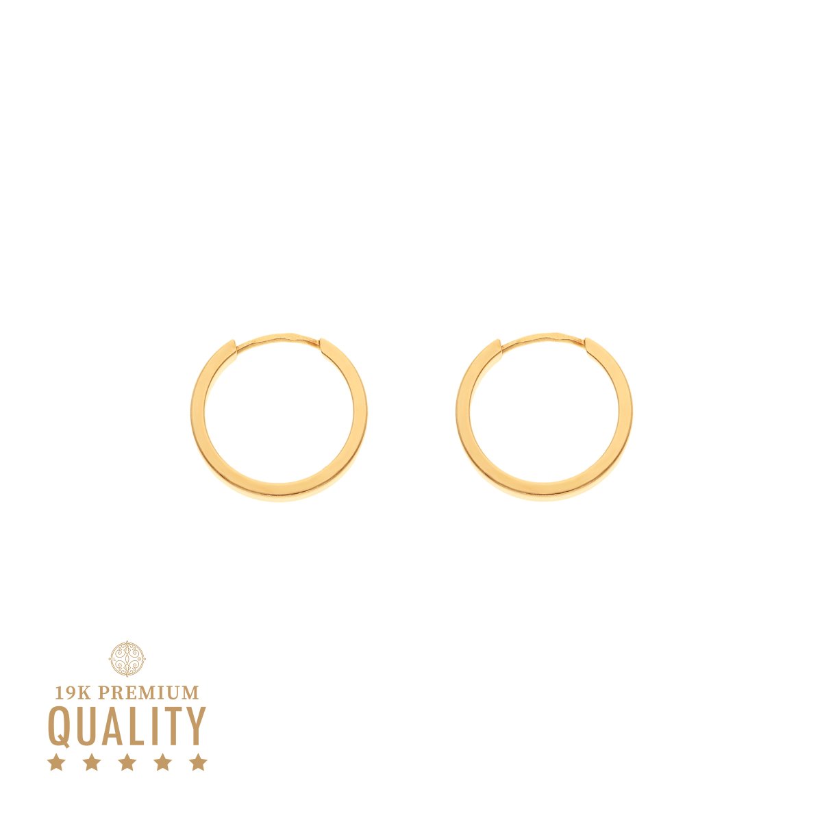 Argolas Achatadas em Ouro 19kl (1.2cm) - Loja do Ouro