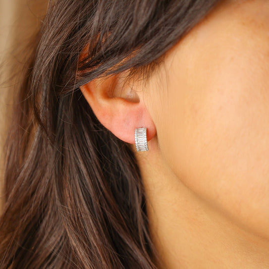 Argolas em Prata com Zircões - Loja do Ouro