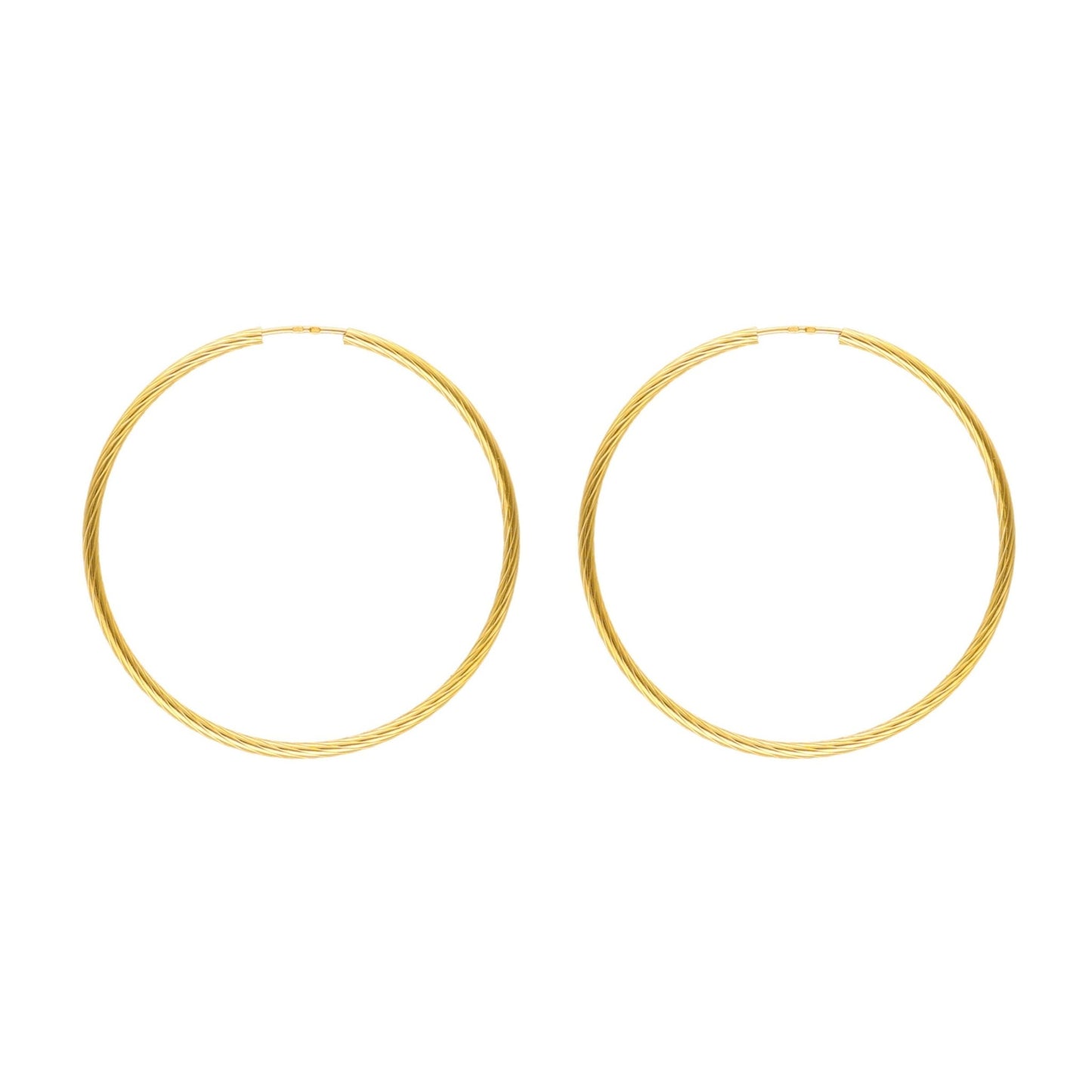 Argolas Grandes Raiadas em Ouro 19kl (4.8cm) - Loja do Ouro