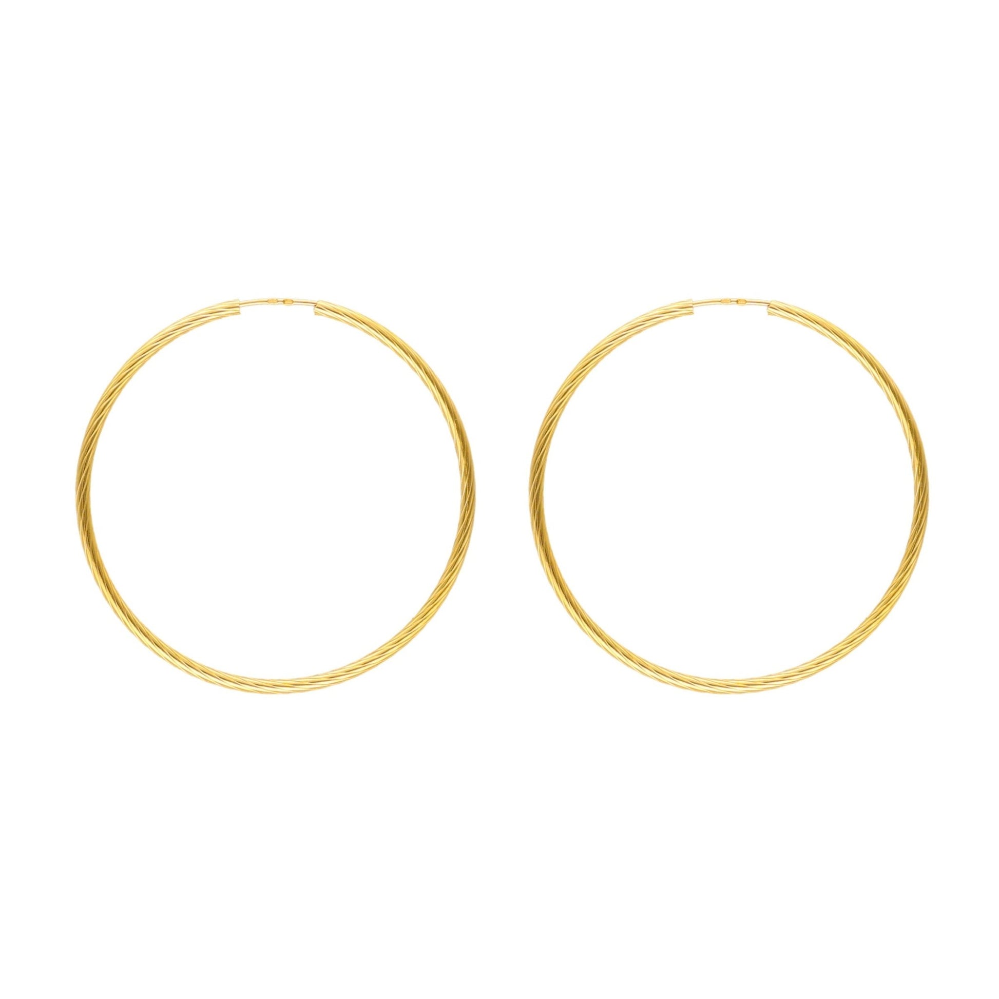 Argolas Grandes Raiadas em Ouro 19kl (4.8cm) - Loja do Ouro