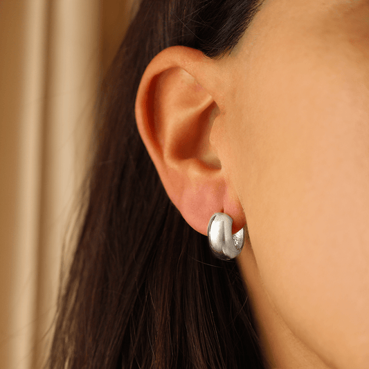 Argolas Largas em Prata (1.2cm) - Loja do Ouro