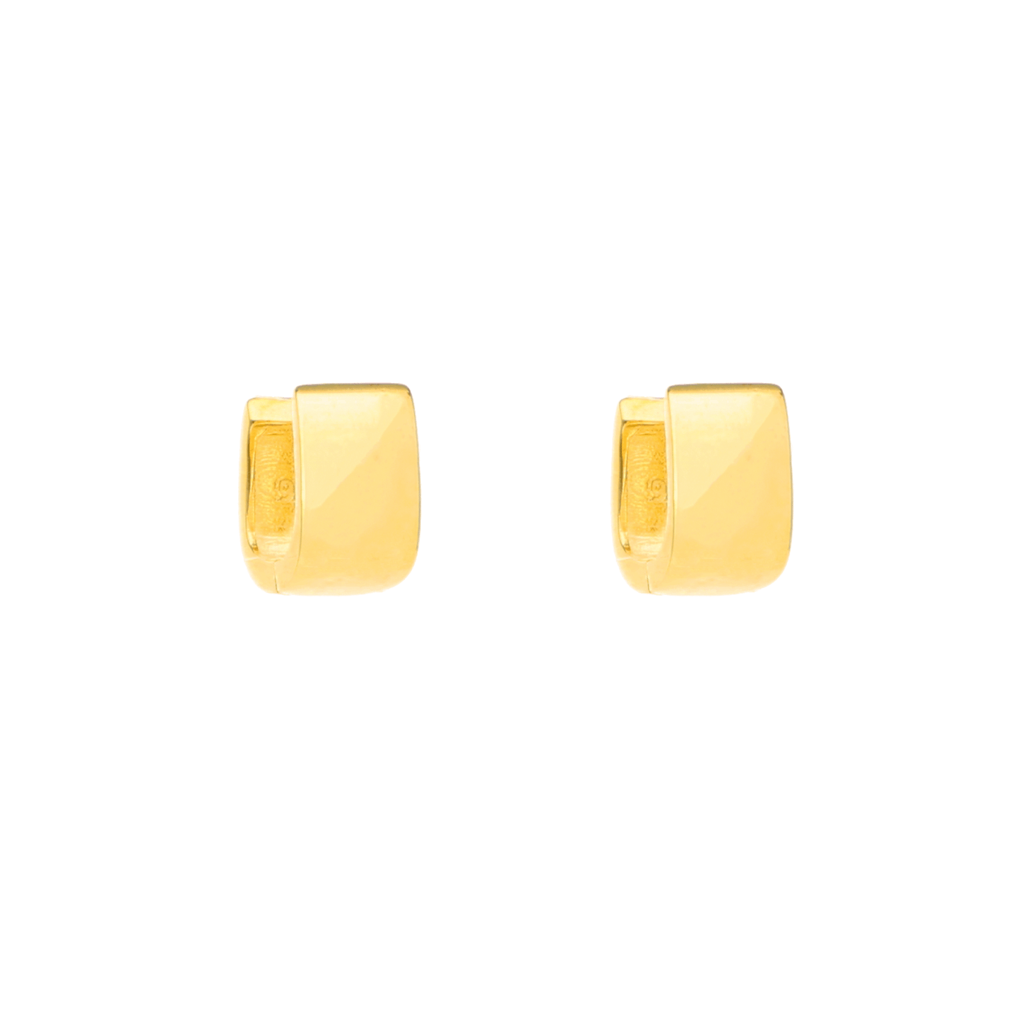 Argolas Quadradas em Prata Dourada (1cm) - Loja do Ouro