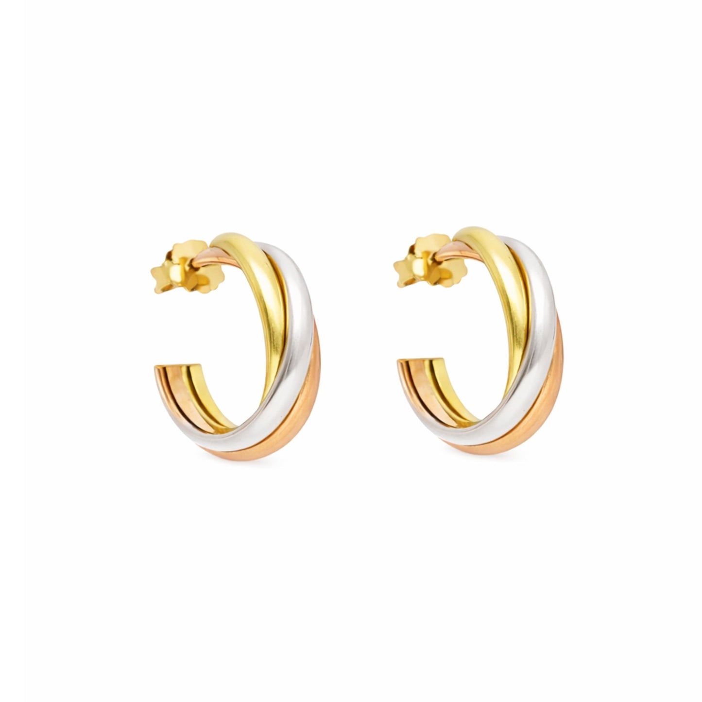 Argolas Tricolor em Ouro de 19kl - Loja do Ouro