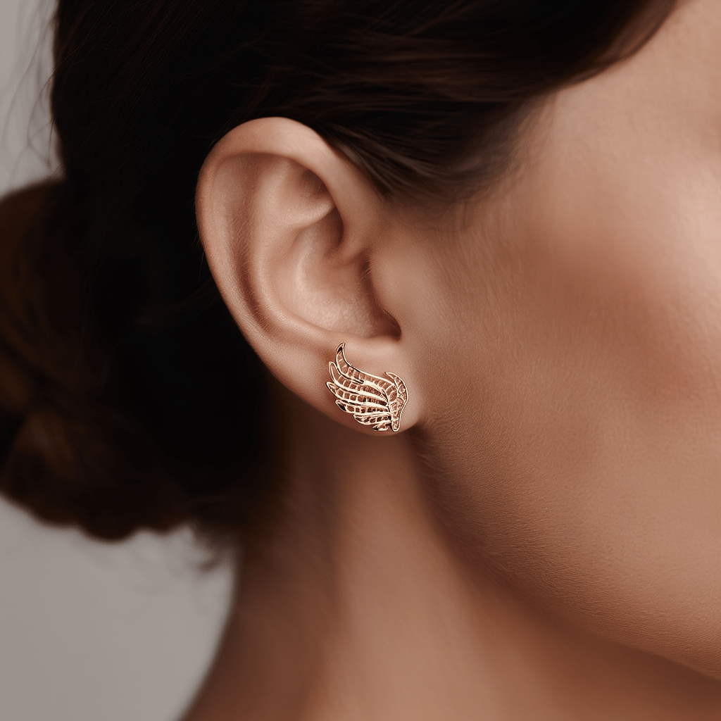 Brincos Amor com Fé em Prata Dourada (1.7cm) - Loja do Ouro