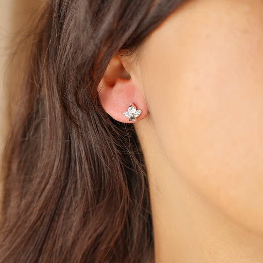 Brincos Anjos em Prata com Zircónias - Loja do Ouro