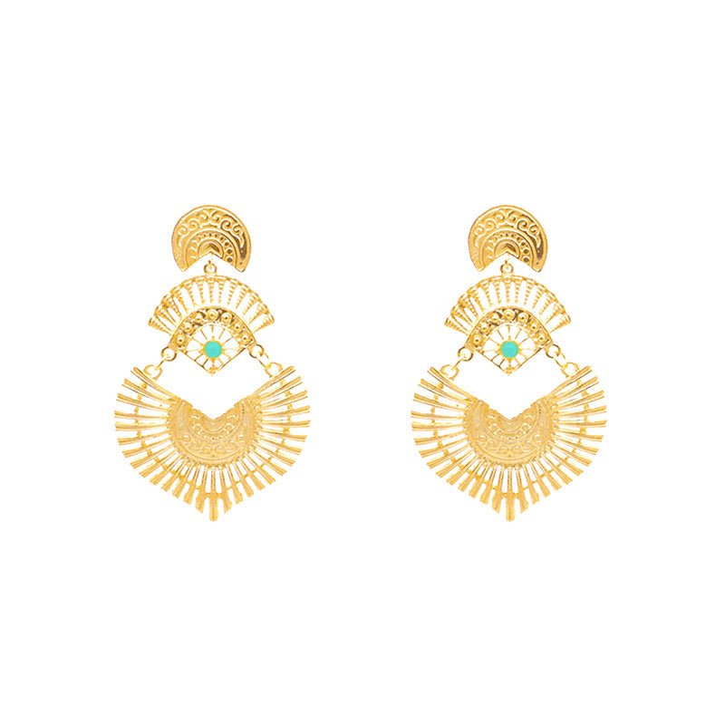 Brincos Aurora em Prata Dourada e Pérola Aqua - Loja do Ouro