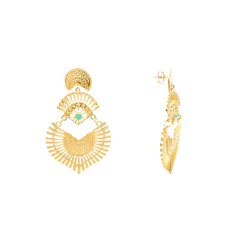 Brincos Aurora em Prata Dourada e Pérola Aqua - Loja do Ouro