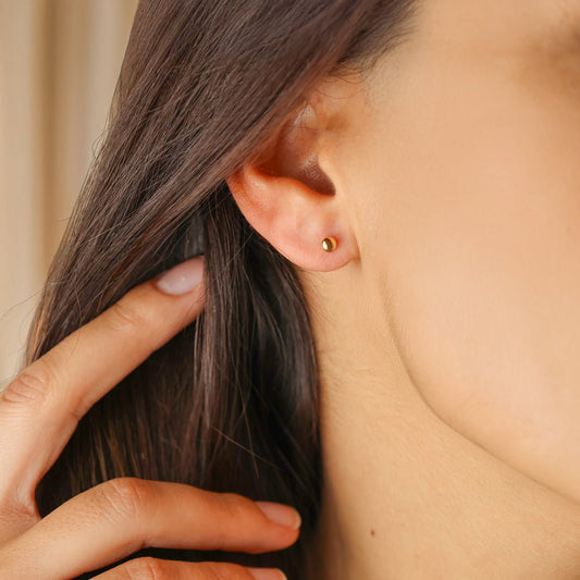 Brincos Bola em Ouro 19kl (3.5mm) - Loja do Ouro