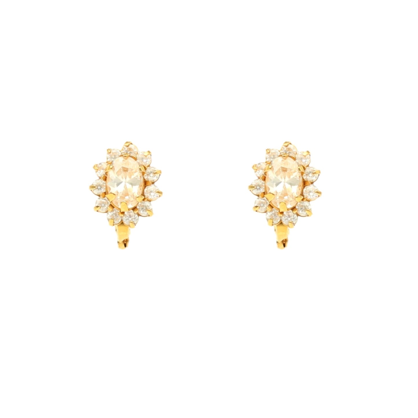 Brincos Chuveiro em Ouro 19kl com Zirconias - Loja do Ouro