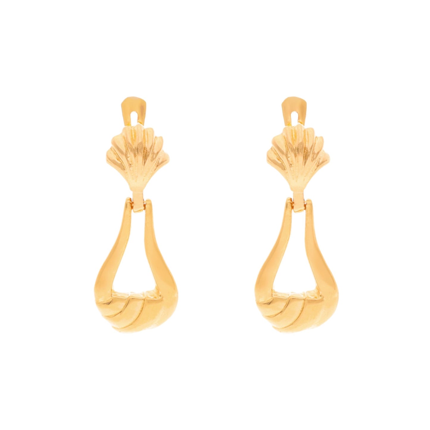 Brincos Concha Articulados em Ouro 19kl - Loja do Ouro