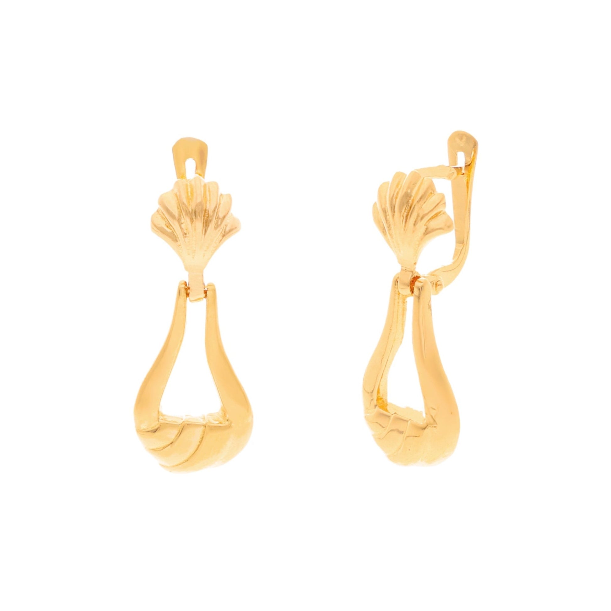 Brincos Concha Articulados em Ouro 19kl - Loja do Ouro