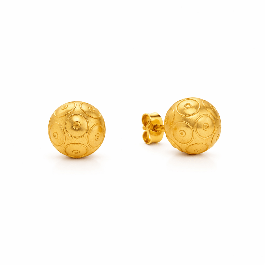 Brincos Contas de Viana em Prata Dourada (1cm)