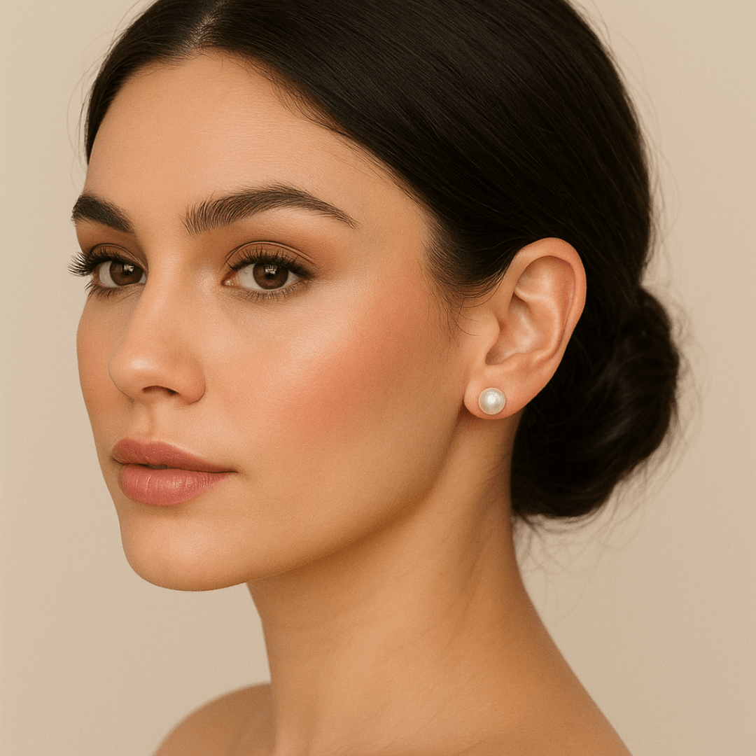 Brincos em Ouro 19kl com Pérolas (0.7cm) - Loja do Ouro