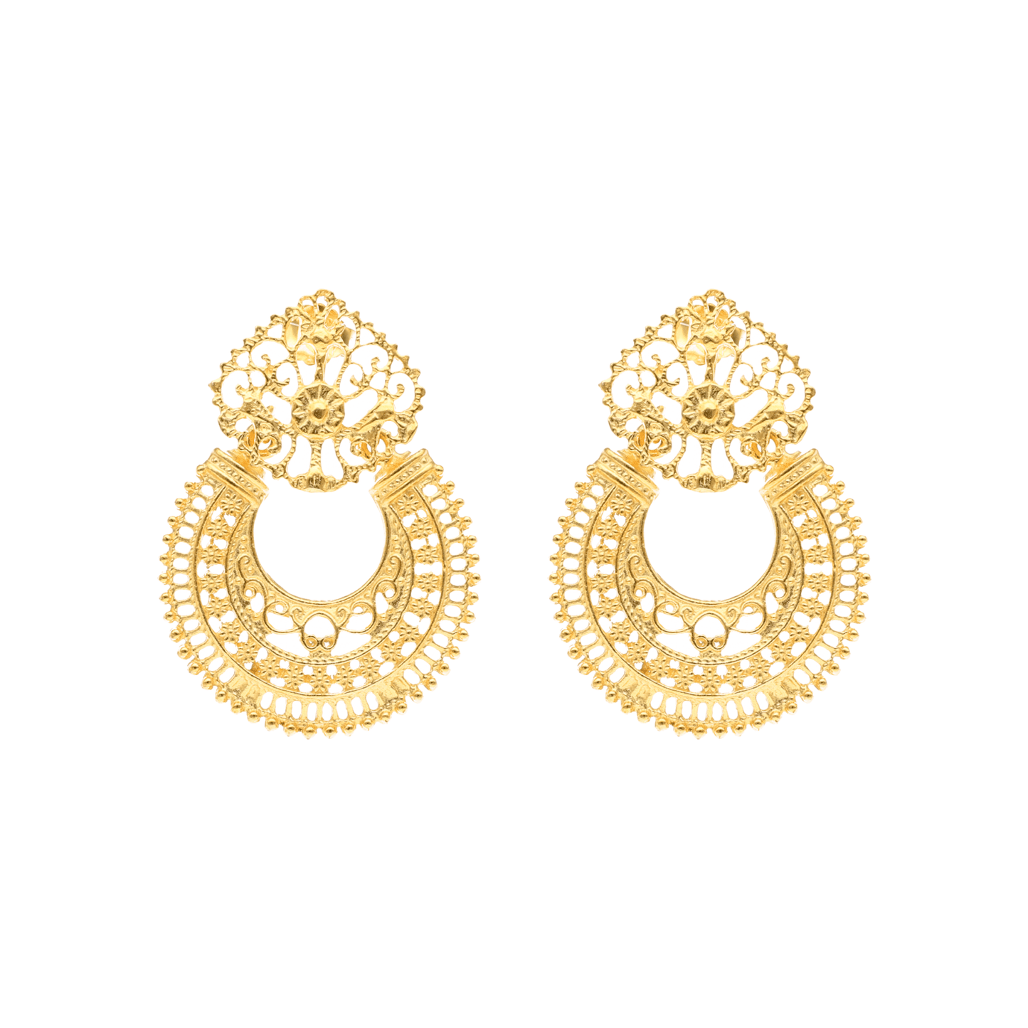 Brincos Juno em Prata Dourada - Loja do Ouro