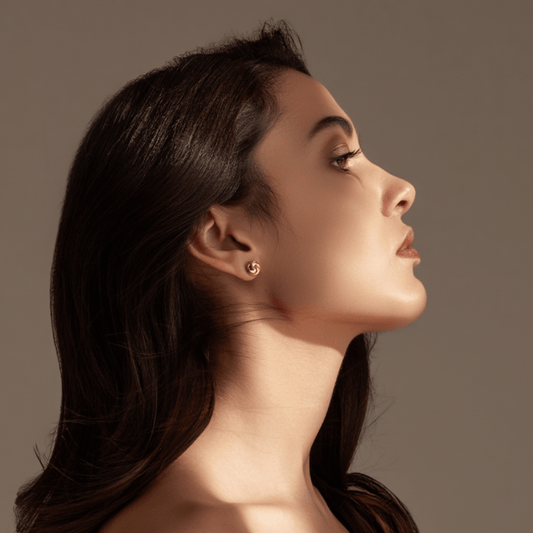 Brincos Novelo Bicolor em Ouro 19kl (0.8cm) - Loja do Ouro