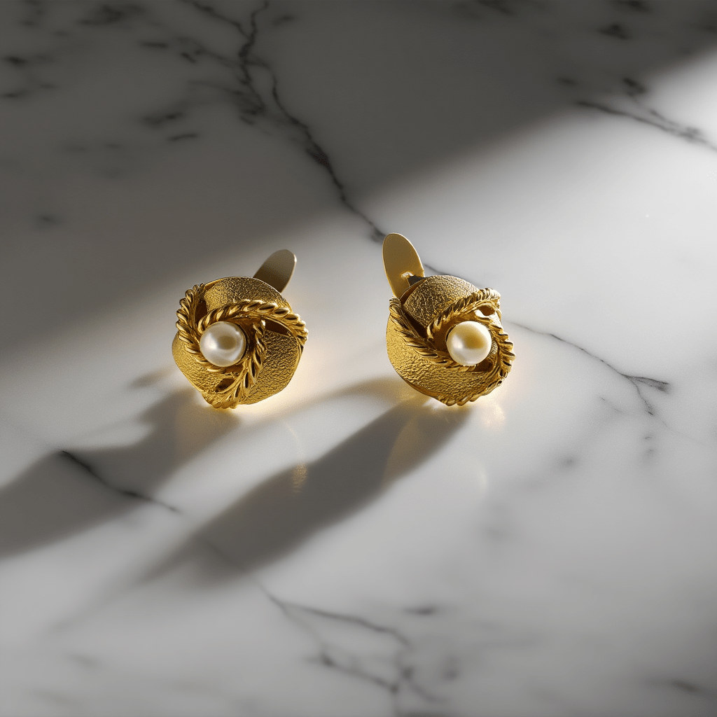 Brincos Novelo em Ouro 19kl com Pérola Natural (1.3cm) - Loja do Ouro