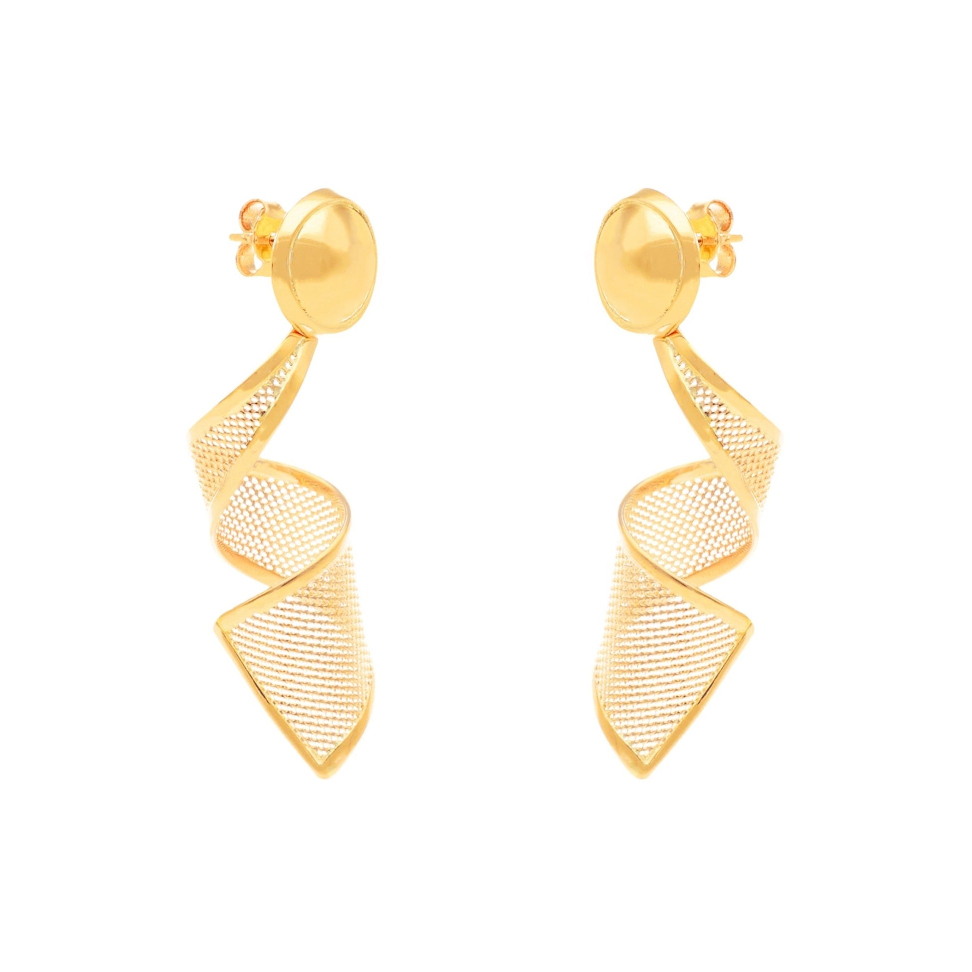 Brincos Pendentes Espiral em Ouro 19kl - Loja do Ouro