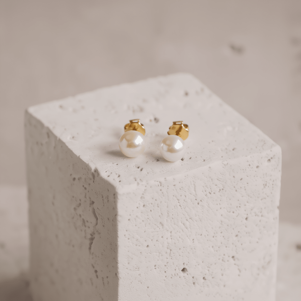 Brincos Pérola em Prata Dourada - Loja do Ouro