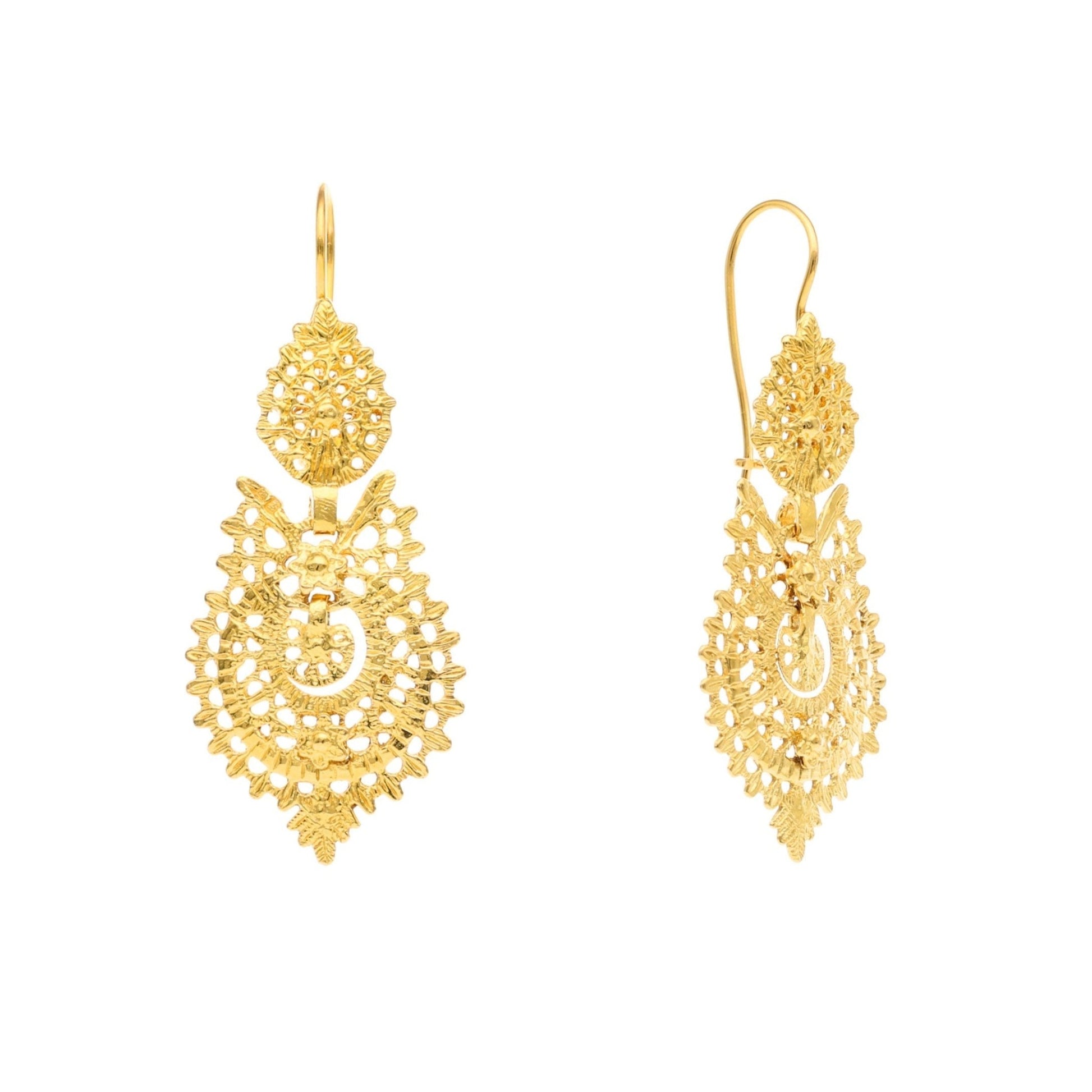 Brincos Rainha em Ouro 19kl (4.3cm) - Loja do Ouro