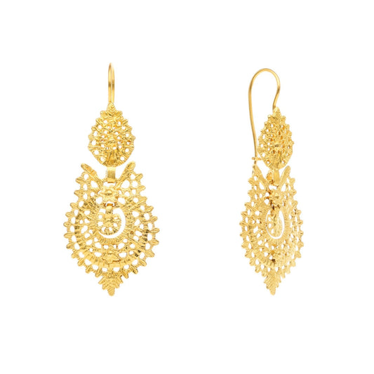 Brincos Rainha em Ouro 19kl (4.3cm) - Loja do Ouro