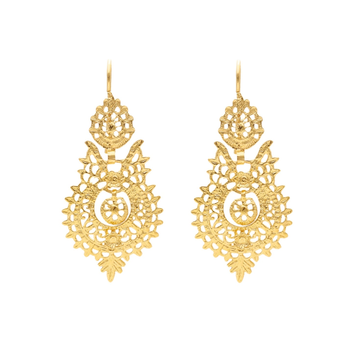 Brincos Rainha em Ouro 19kl (4.5cm) - Loja do Ouro