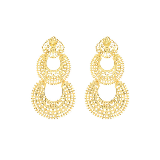 Brincos Solaris em Prata Dourada - Loja do Ouro