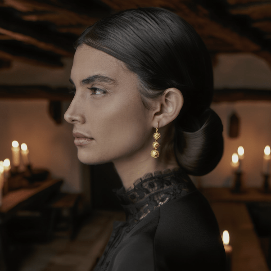 Brincos Viana em Prata Dourada (4.5cm) - Loja do Ouro