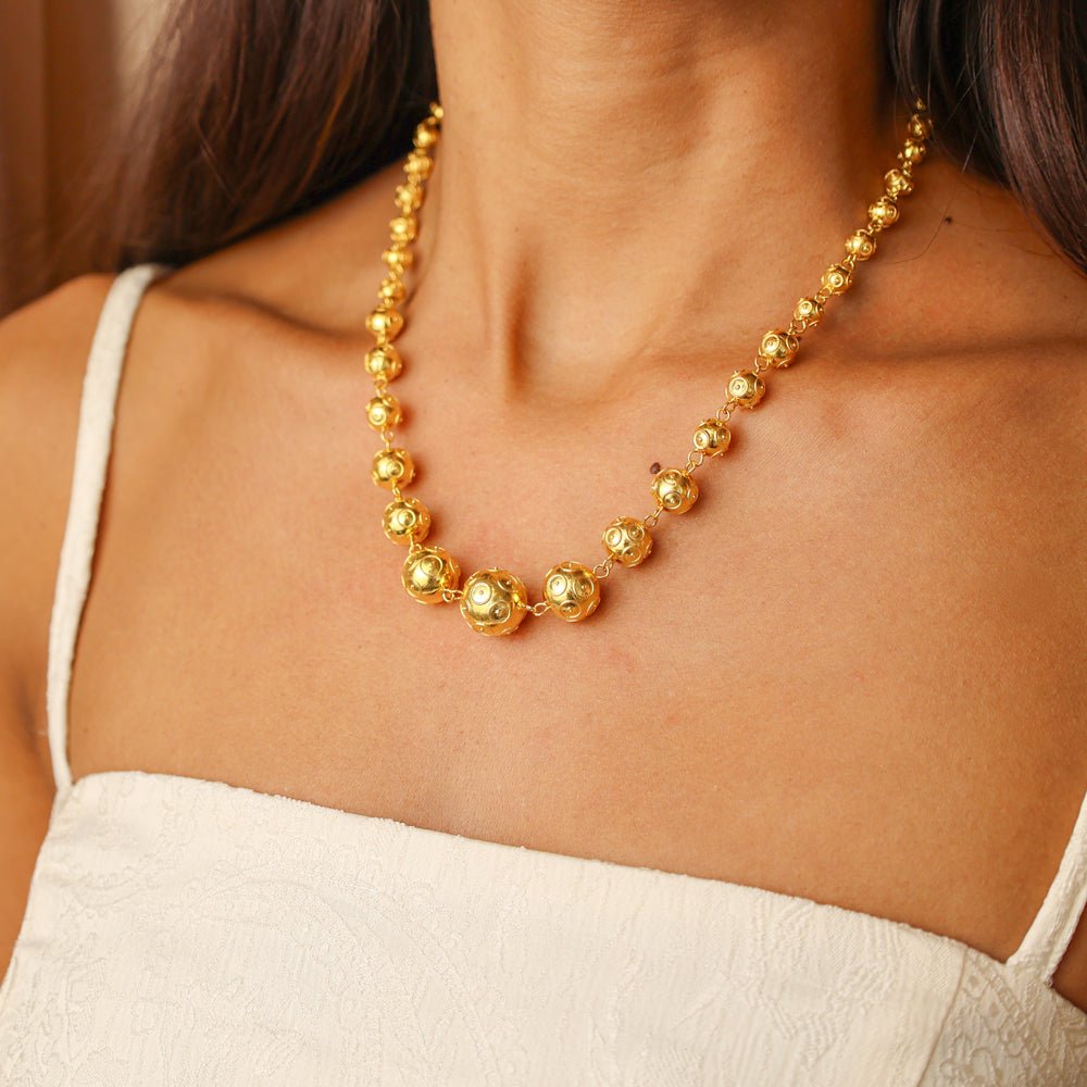 Colar Contas de Viana Diversas em Ouro 19kl (45cm) - Loja do Ouro