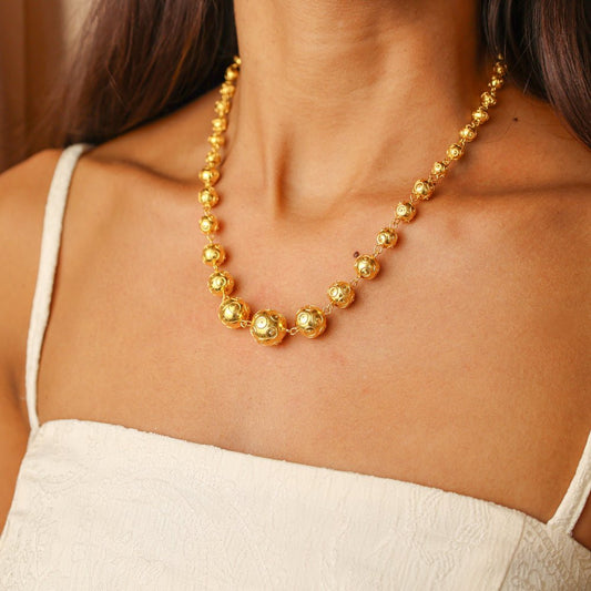 Colar Contas de Viana Diversas em Ouro 19kl (45cm) - Loja do Ouro