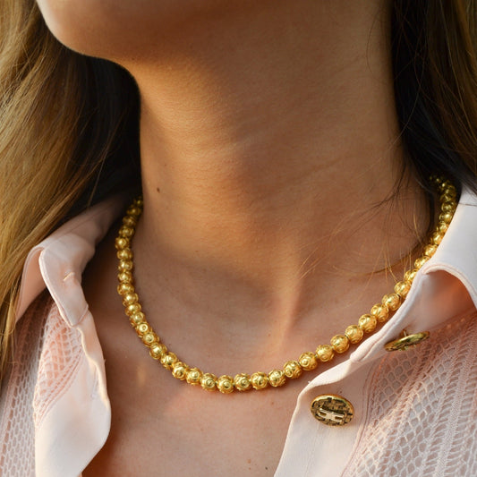 Colar Contas de Viana em Ouro 19kl (43cm) - Loja do Ouro