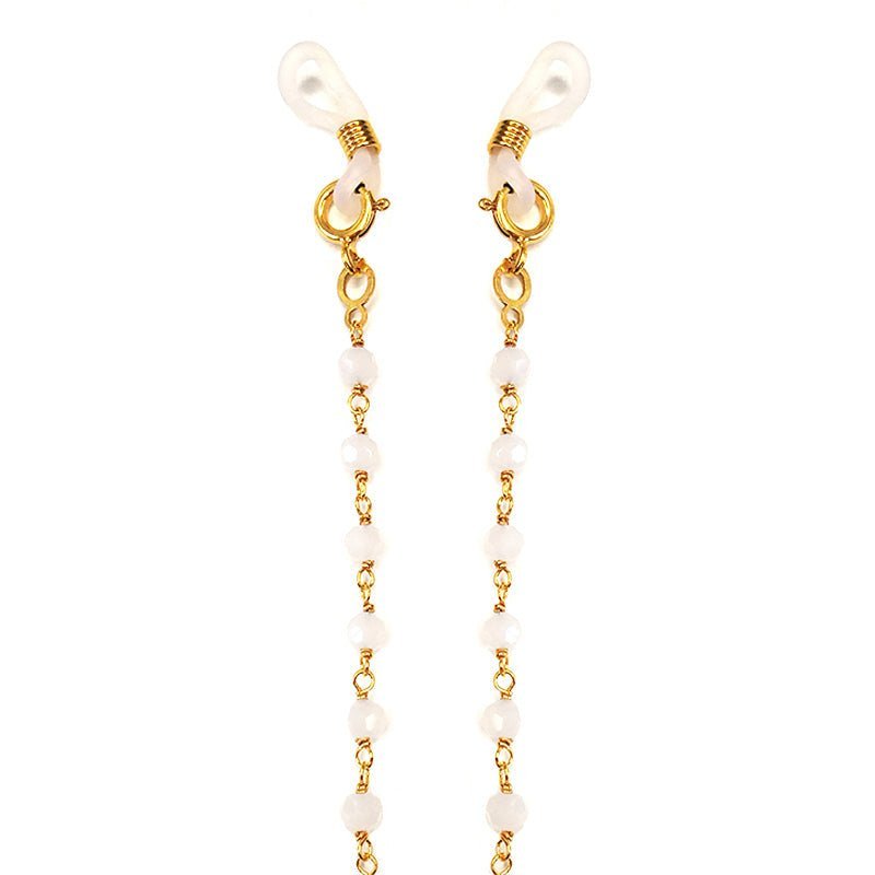 Corrente Glamour com Contas Brancas - Loja do Ouro